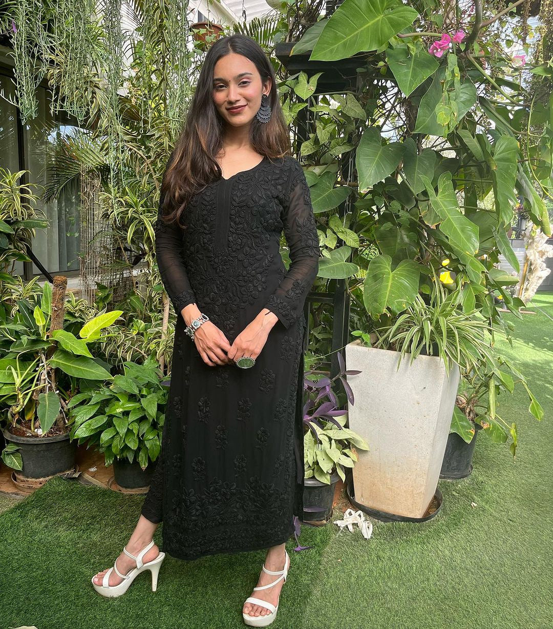 Viscose Georgette Chikankari Kurta With Pant