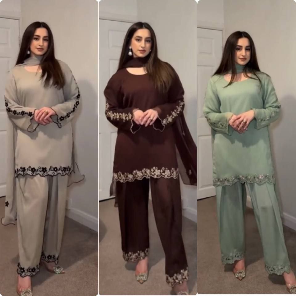 Brown Farshi Style Suit  Party Wear Look