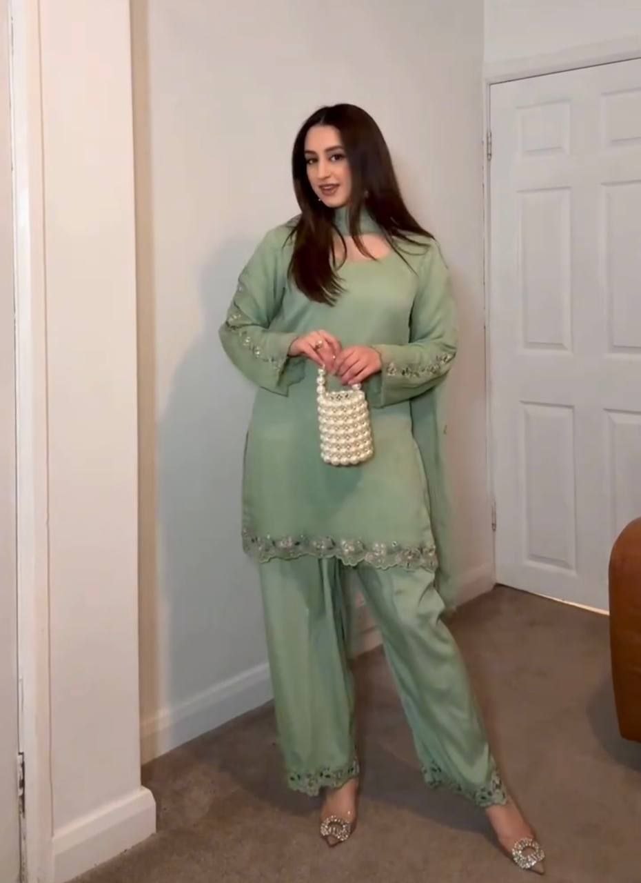 Brown Farshi Style Suit  Party Wear Look