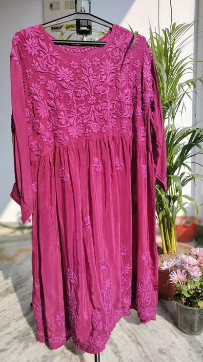 Premium Silk Afghani Chikankari Tunic Set