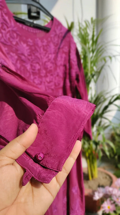 Premium Silk Afghani Chikankari Tunic Set