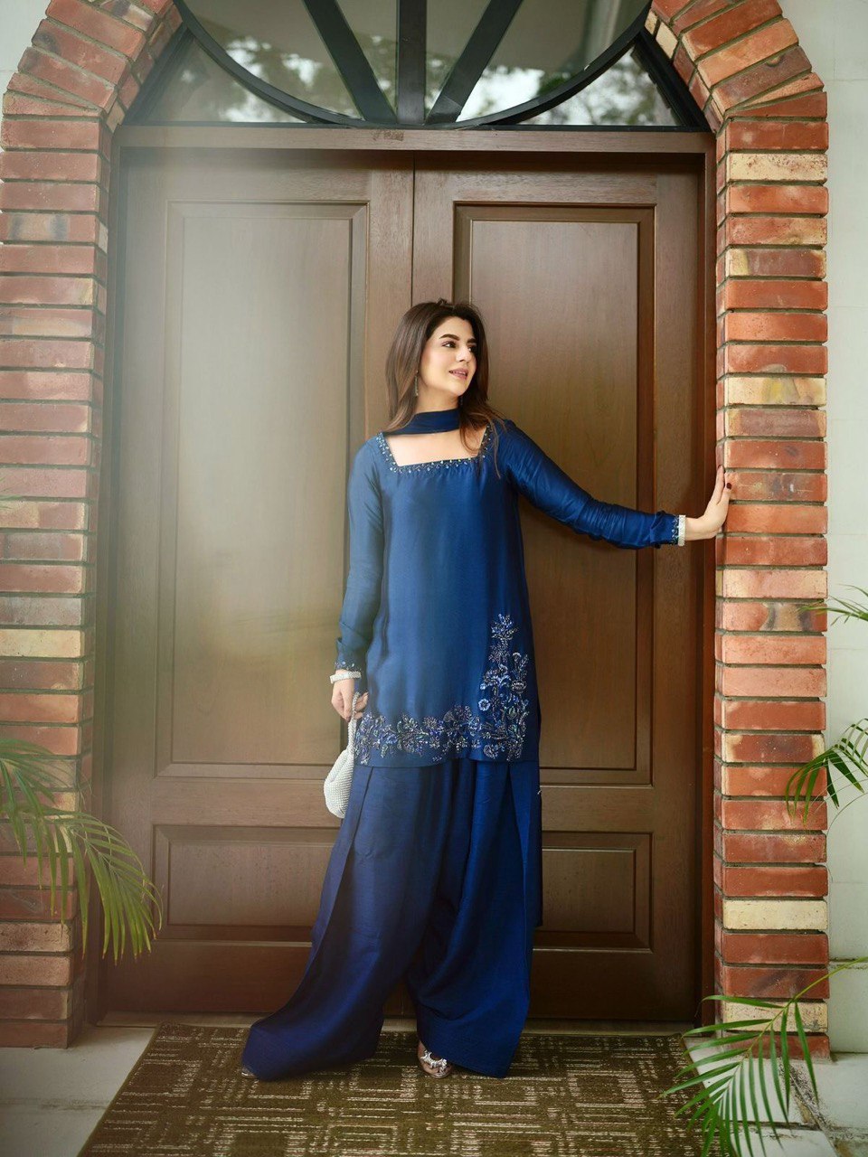 Navy Blue Farshi Handwork Suit Trending Outfit