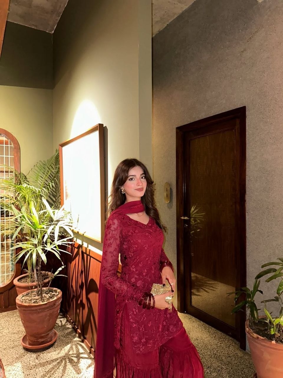 New  Designer Royal Crimson Embroidered Sharara Set ✨