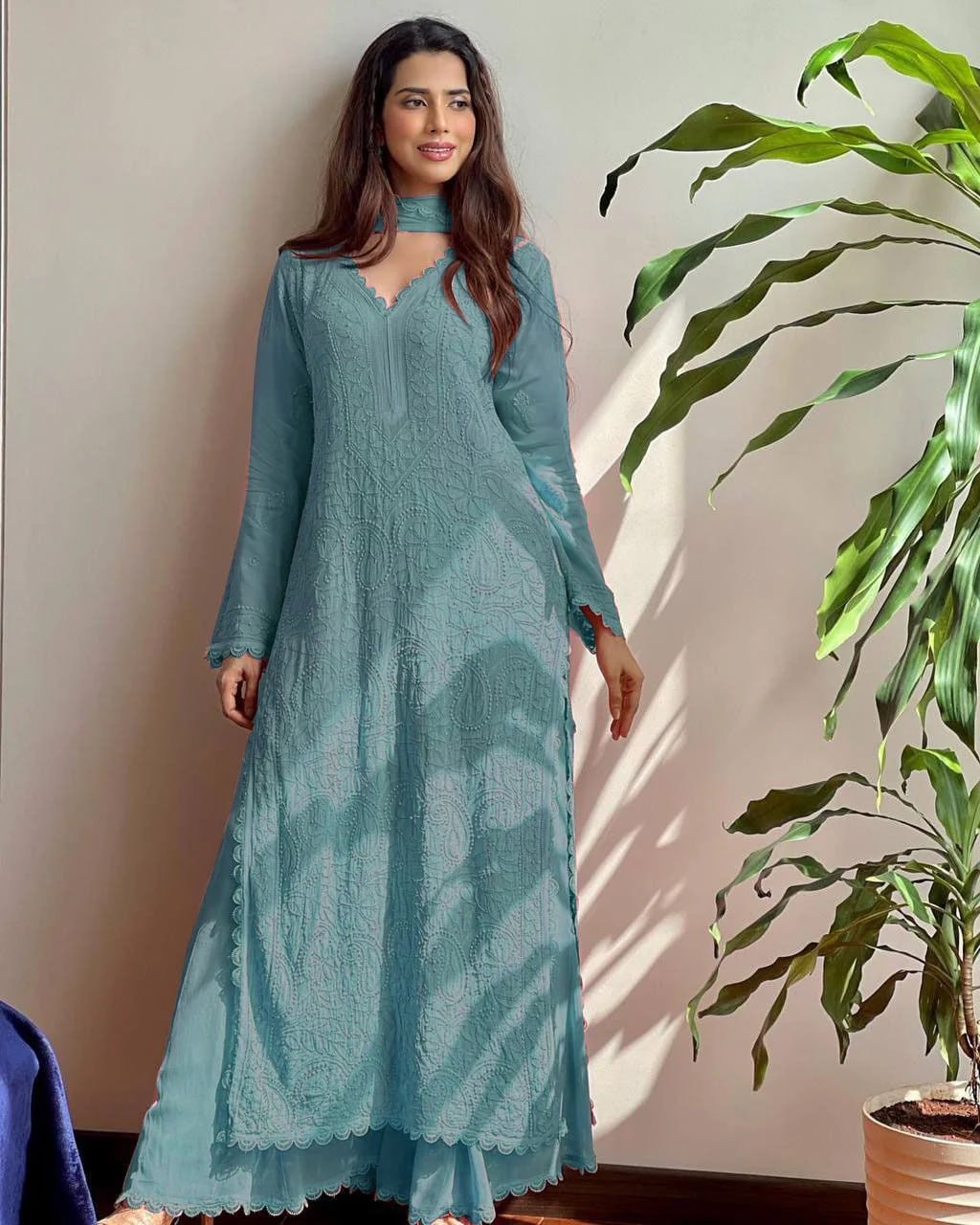 Beautiful Outfit Viscose Georgette With Chikankari